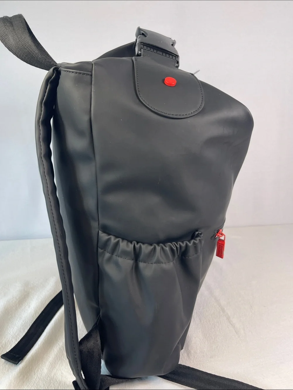 Hunter Original Roll Top Rubberized Backpack Black Water Resistant Travel Bag